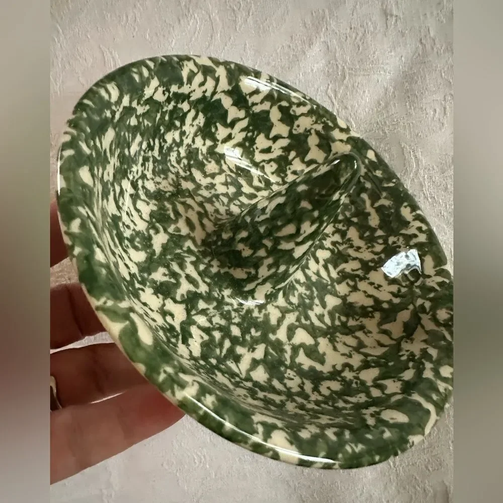 Apple Baker The Workshops Of Gerald E. Henn Green Spongeware Set of 2